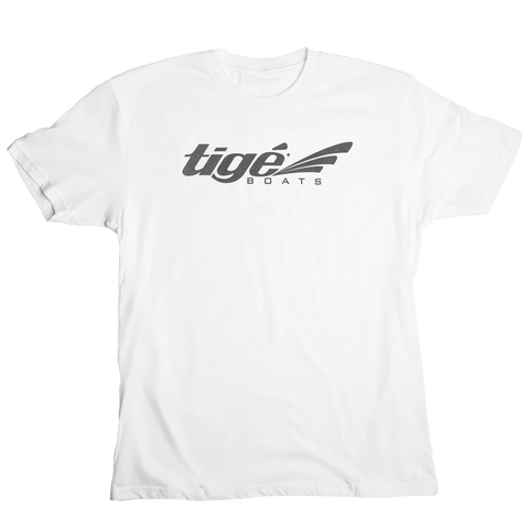 Tige Logo Tee - White w/Grey Logo